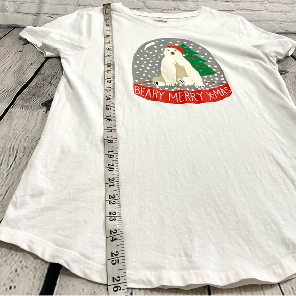 Old Navy 2pc matching PJ set BEARY MERRY X-MAS snow globe holiday size medium - Picture 9 of 9